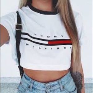 White Tommy Hilfiger crop top